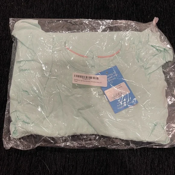 RuffleButts Light Aqua Butterfly Sleeve Knit Dress - Picture 2 of 3